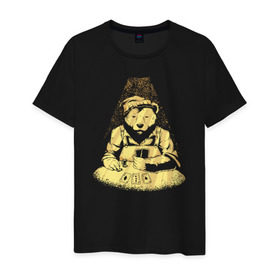 Мужская футболка хлопок с принтом Медведь Покер , 100% хлопок | прямой крой, круглый вырез горловины, длина до линии бедер, слегка спущенное плечо. | bear | poker | карты | медведи | медведь | покер