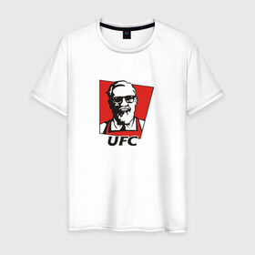 Мужская футболка хлопок с принтом UFC (Конор) , 100% хлопок | прямой крой, круглый вырез горловины, длина до линии бедер, слегка спущенное плечо. | Тематика изображения на принте: kfc | ufc | боец | конор макгрегор
