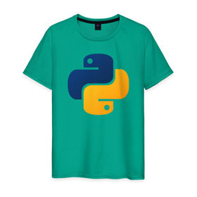 Мужская футболка хлопок с принтом Python , 100% хлопок | прямой крой, круглый вырез горловины, длина до линии бедер, слегка спущенное плечо. | code | codes | pyhton | код | коды | питон | программирование | язык программирования