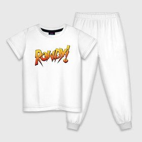 Детская пижама хлопок с принтом Rowdy , 100% хлопок |  брюки и футболка прямого кроя, без карманов, на брюках мягкая резинка на поясе и по низу штанин
 | ronda rousey | rowdy | ронда роузи