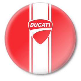 Значок с принтом DUCATI ,  металл | круглая форма, металлическая застежка в виде булавки | ducati | moto | дукати | мото | мотоспорт