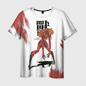 Мужская футболка 3D с принтом Евангилион , 100% полиэфир | прямой крой, круглый вырез горловины, длина до линии бедер | Тематика изображения на принте: anime | eva | evangelion | nerv | аниме | анимэ | ева | евангилион | нерв | роботы | рэй | синдзи | япония