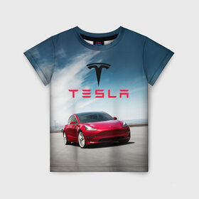 Детская футболка 3D с принтом Tesla Model 3 , 100% гипоаллергенный полиэфир | прямой крой, круглый вырез горловины, длина до линии бедер, чуть спущенное плечо, ткань немного тянется | 3 | america | auto | car | electric | elon | model | motors | musk | tesla | usa | vehicle | авто | америка | илон | маск | модель | сша | тесла | электромобиль