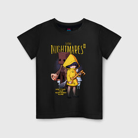 Детская футболка хлопок с принтом LITTLE NIGHTMARES 2 , 100% хлопок | круглый вырез горловины, полуприлегающий силуэт, длина до линии бедер | little nightmares | little nightmares 2 | six | игры | комиксы | шестая