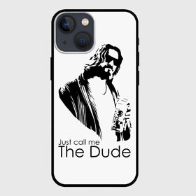Чехол для iPhone 13 mini с принтом Just call me the Dude ,  |  | Тематика изображения на принте: dude | jeff bridges | just call me the dude | the big lebowski | большой лебовский | джефф бриджес | просто зови меня | фильм | чувак