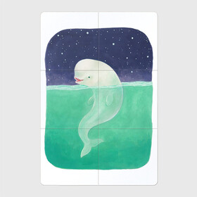 Магнитный плакат 2Х3 с принтом Белуха , Полимерный материал с магнитным слоем | 6 деталей размером 9*9 см | арт | белуха | звезда | звёзды | море | ночное небо | ночь | океан | природа | рисунок