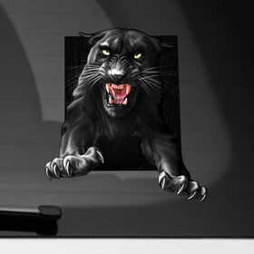 Наклейка на автомобиль с принтом Black panther черная пантера , ПВХ |  | black panther | зверь | злая | красивая кошка | прыгает | хищник | черная пантера